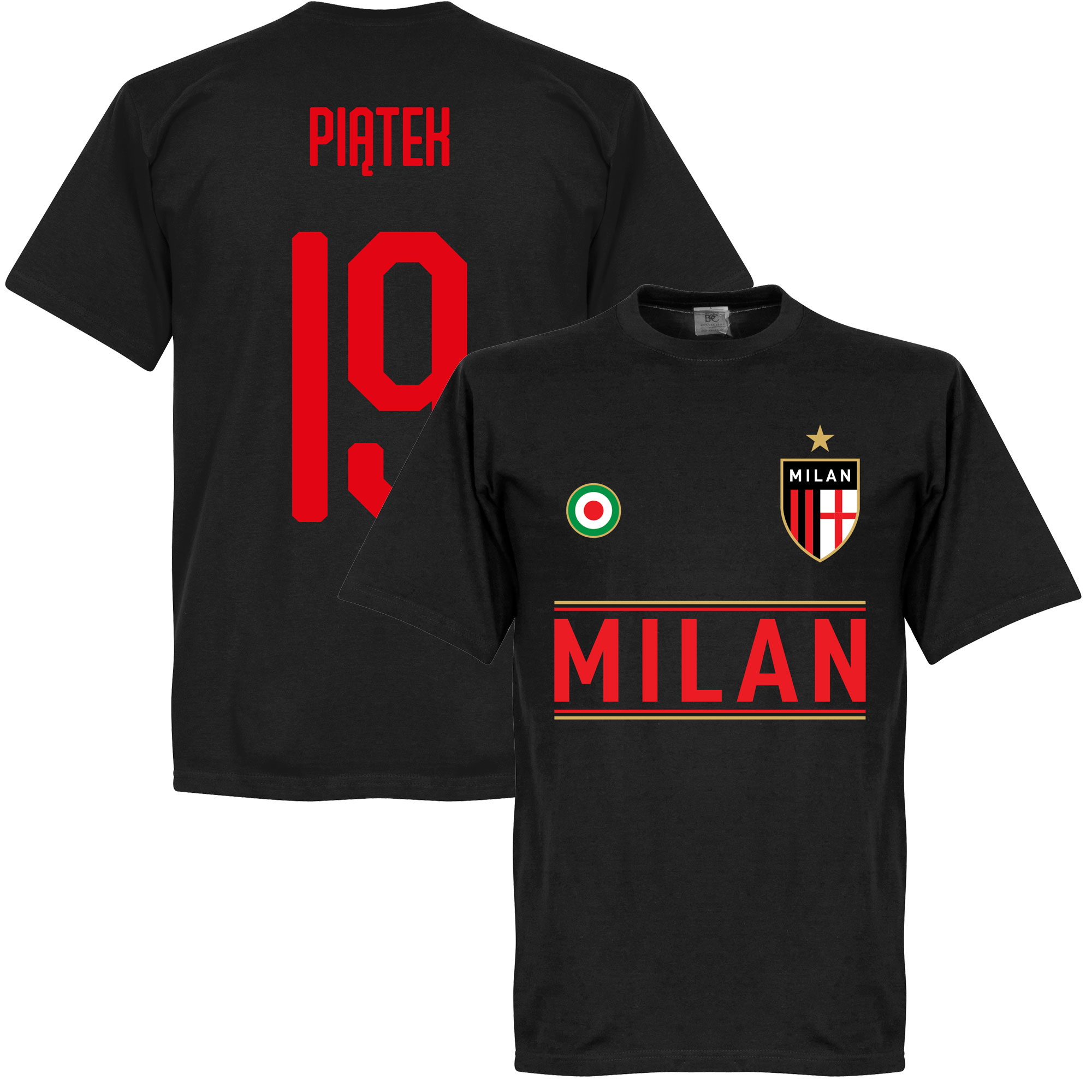Retake Ac Milan Piatek 19 Team T Shirt Zwart retake kopen in de aanbieding