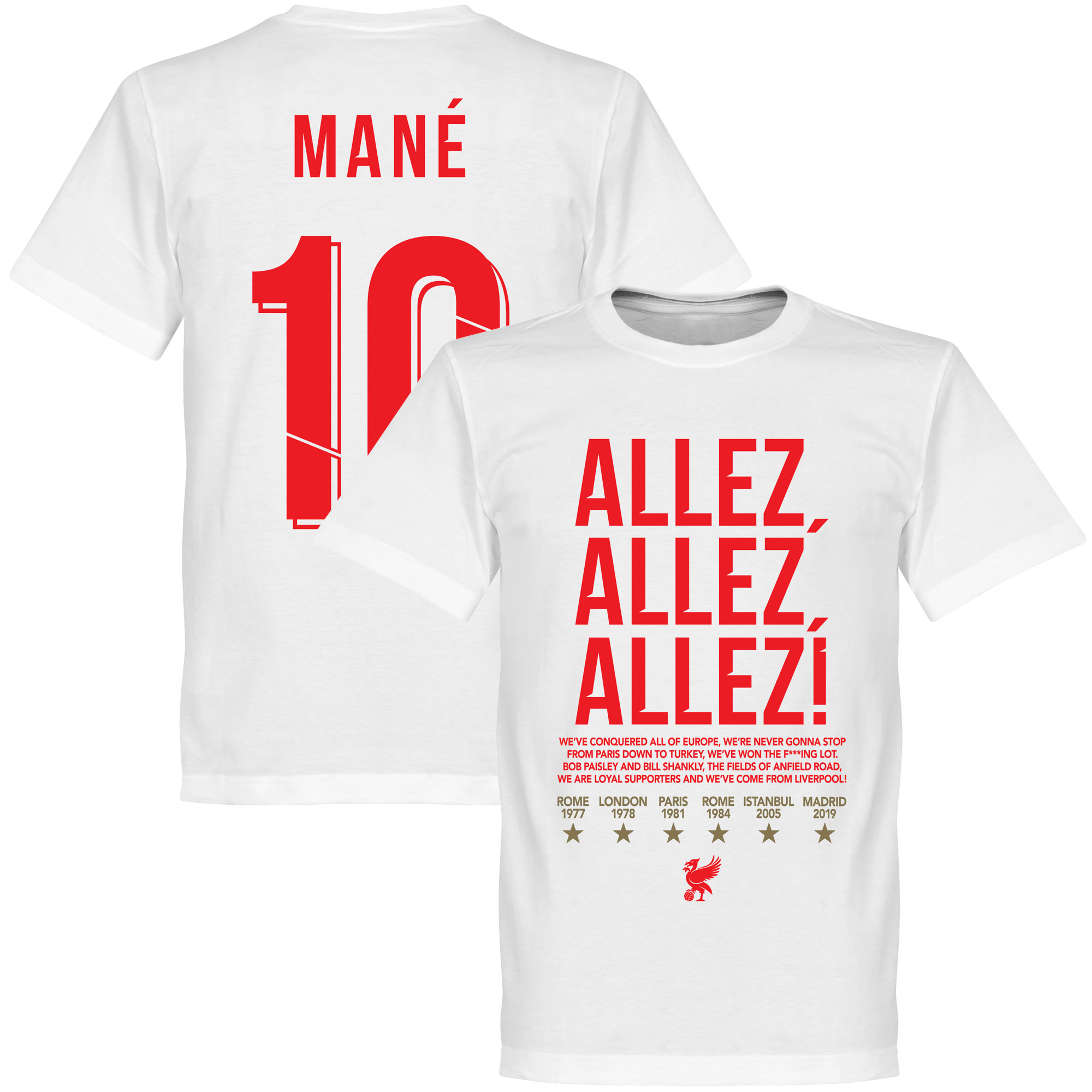 Retake Liverpool Allez Mane 10 T Shirt Wit retake kopen in de aanbieding