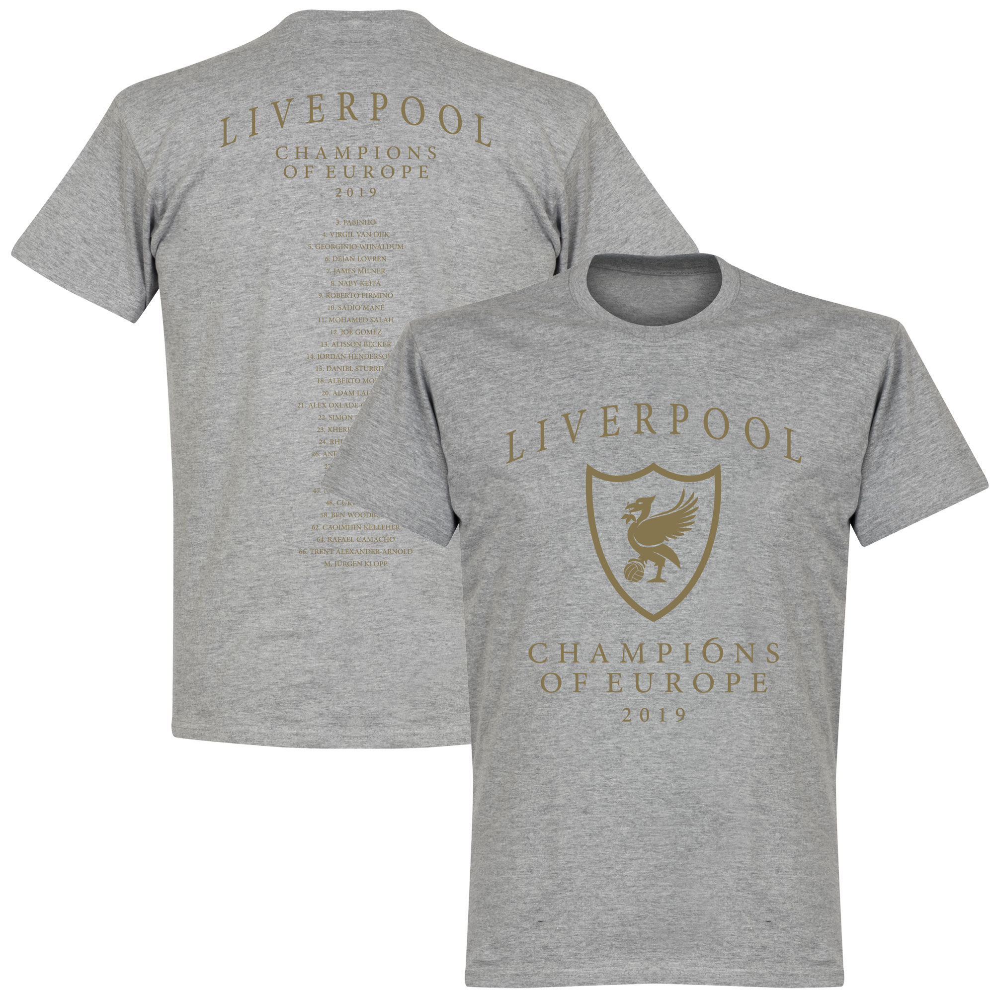 Retake Liverpool Champions Of Europe 2019 Selectie T Shirt Grijs retake kopen in de aanbieding
