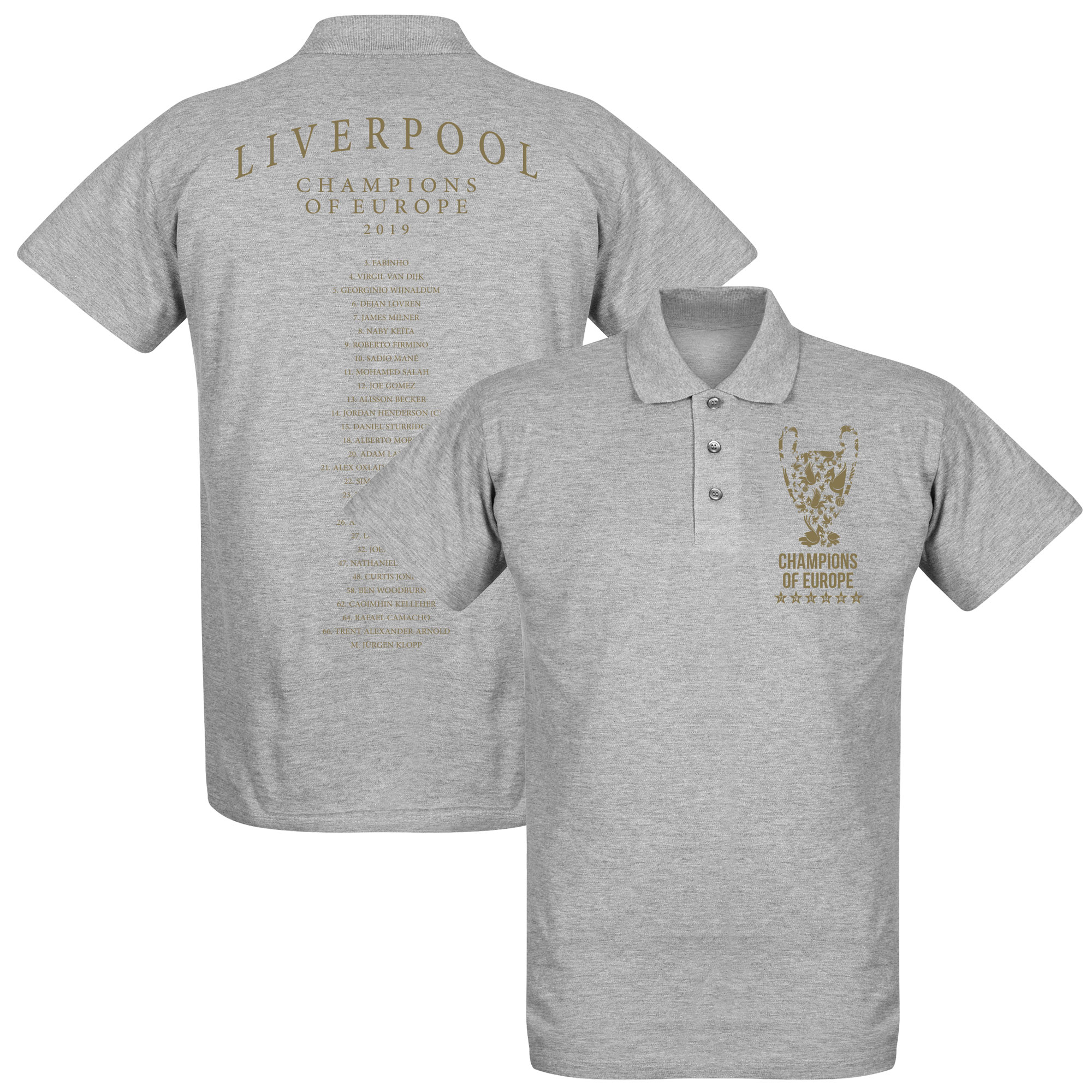 Retake Liverpool Champions League 2019 Trophy Squad Polo Grijs retake kopen in de aanbieding