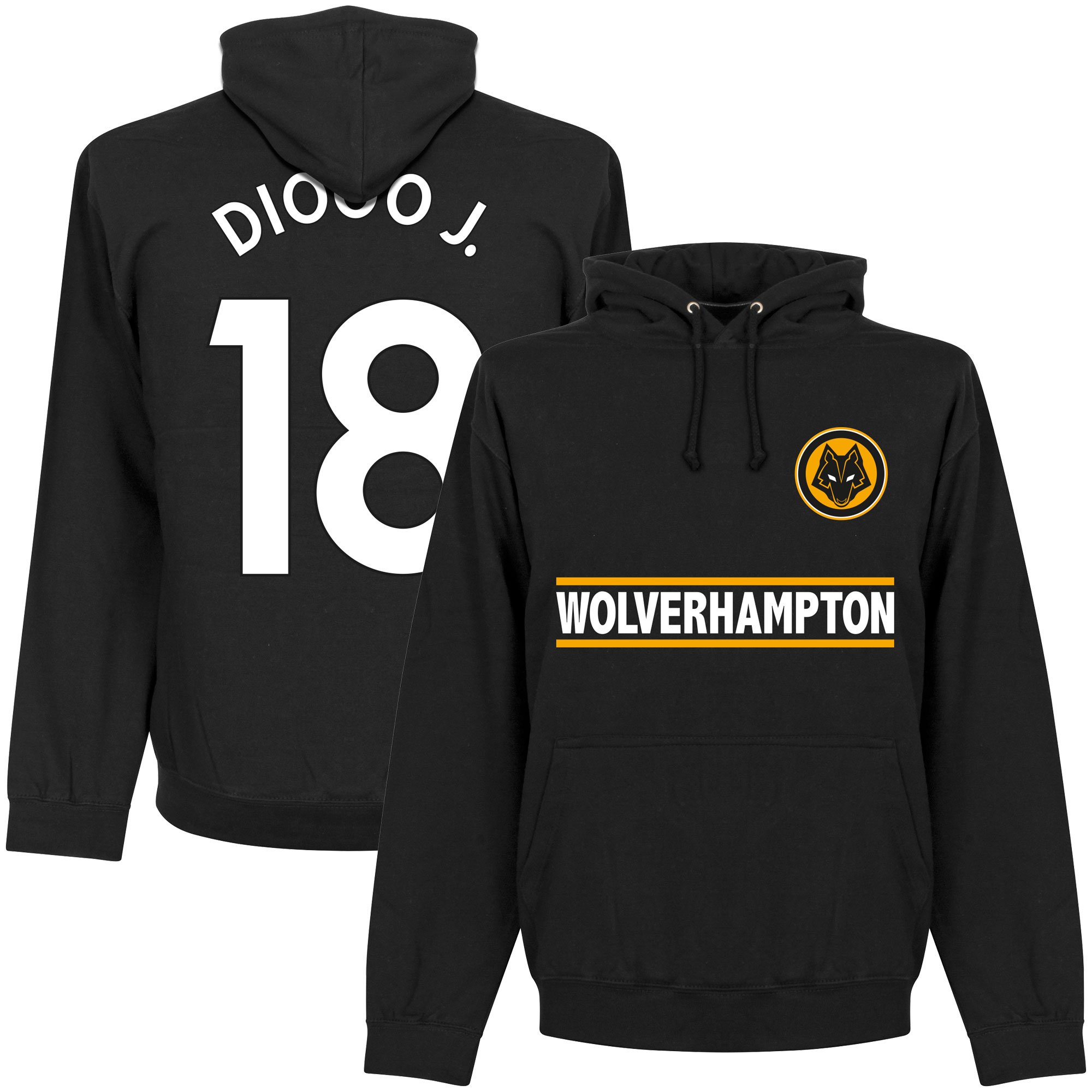 Wolverhampton Wanderers Diogo J. 18 Team Hoodie Zwart