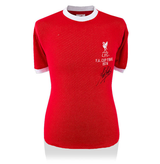 Kevin Keegan Signed Liverpool 1974 FA Cup Final Retro Shirt (Front Signed)
