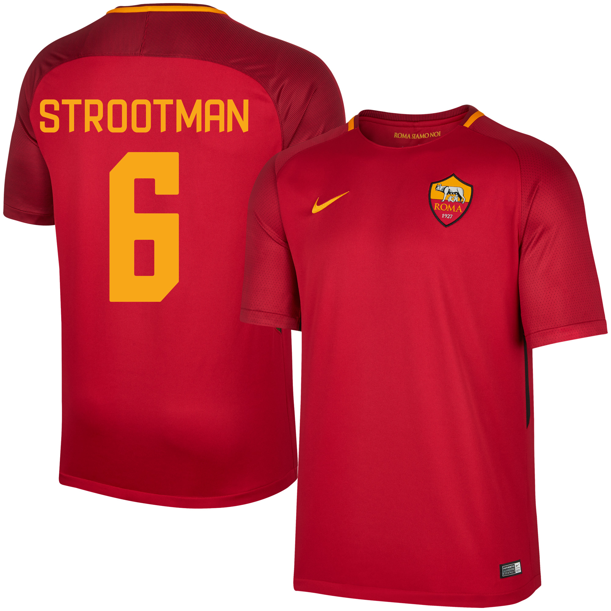 Nike As Roma Shirt Thuis 2017 2018 Strootman 6 Fan Style Kinderen nike kopen in de aanbieding