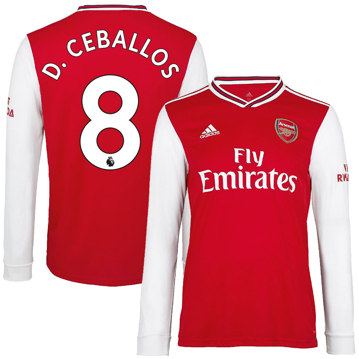 Arsenal Shirt Thuis 2019-2020 (Lange Mouwen) + D. Ceballos 8