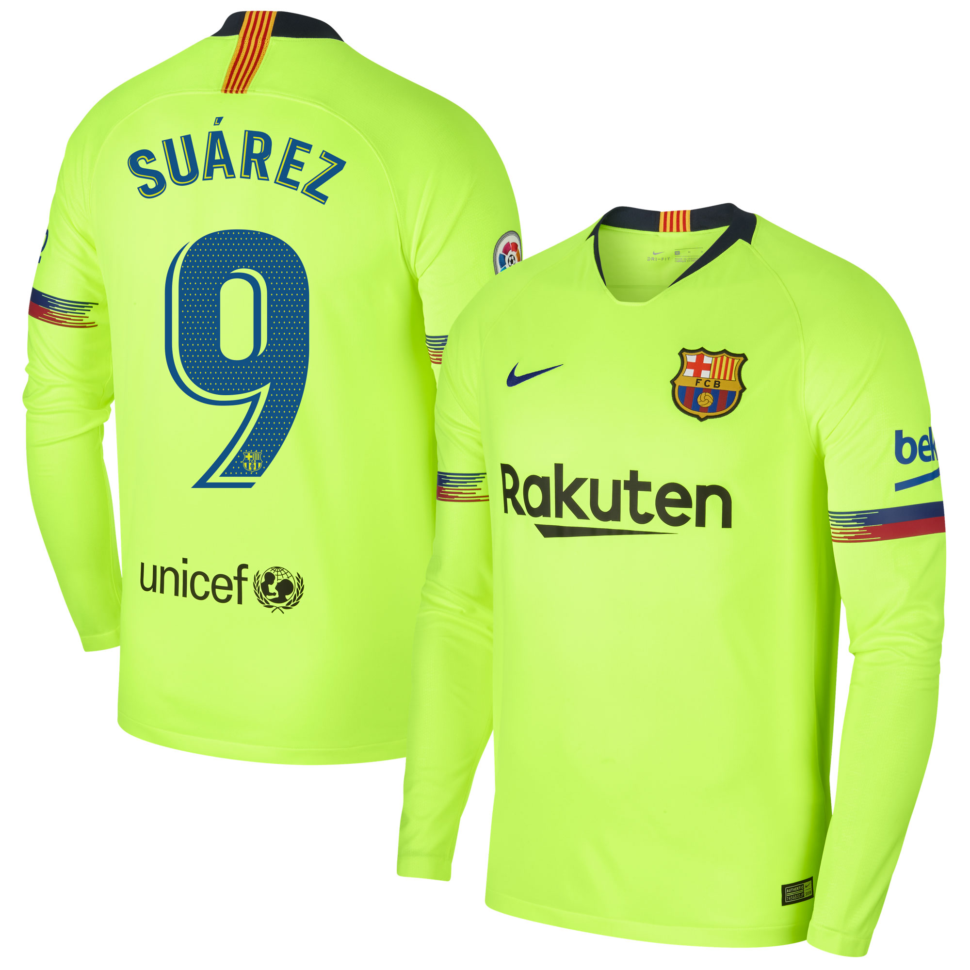 Nike Barcelona Shirt Uit 2018 2019 Suarez 9 Lange Mouwen nike kopen in de aanbieding