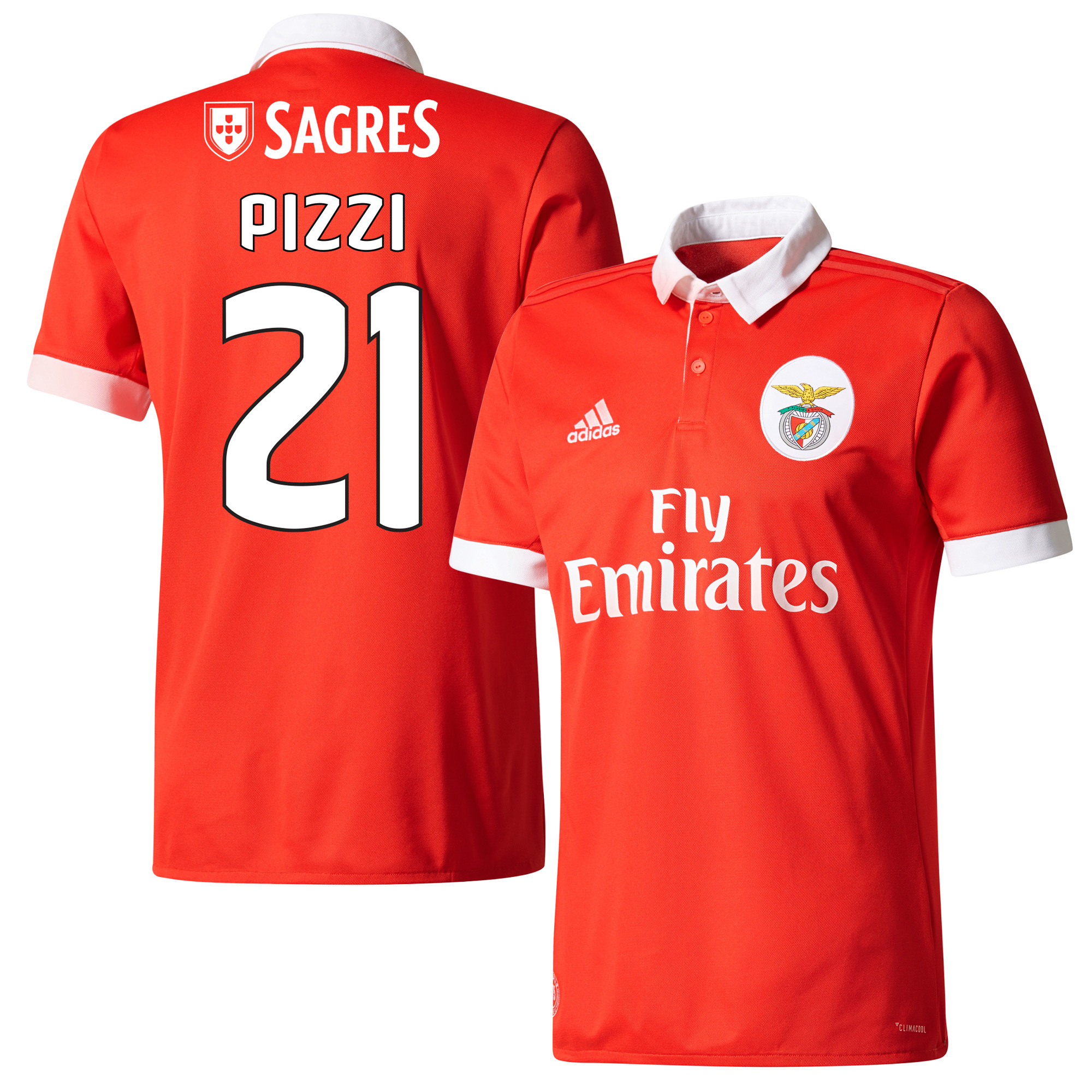 Benfica Shirt Thuis 2017-2018 + Pizzi 21 (Fan Style) 46