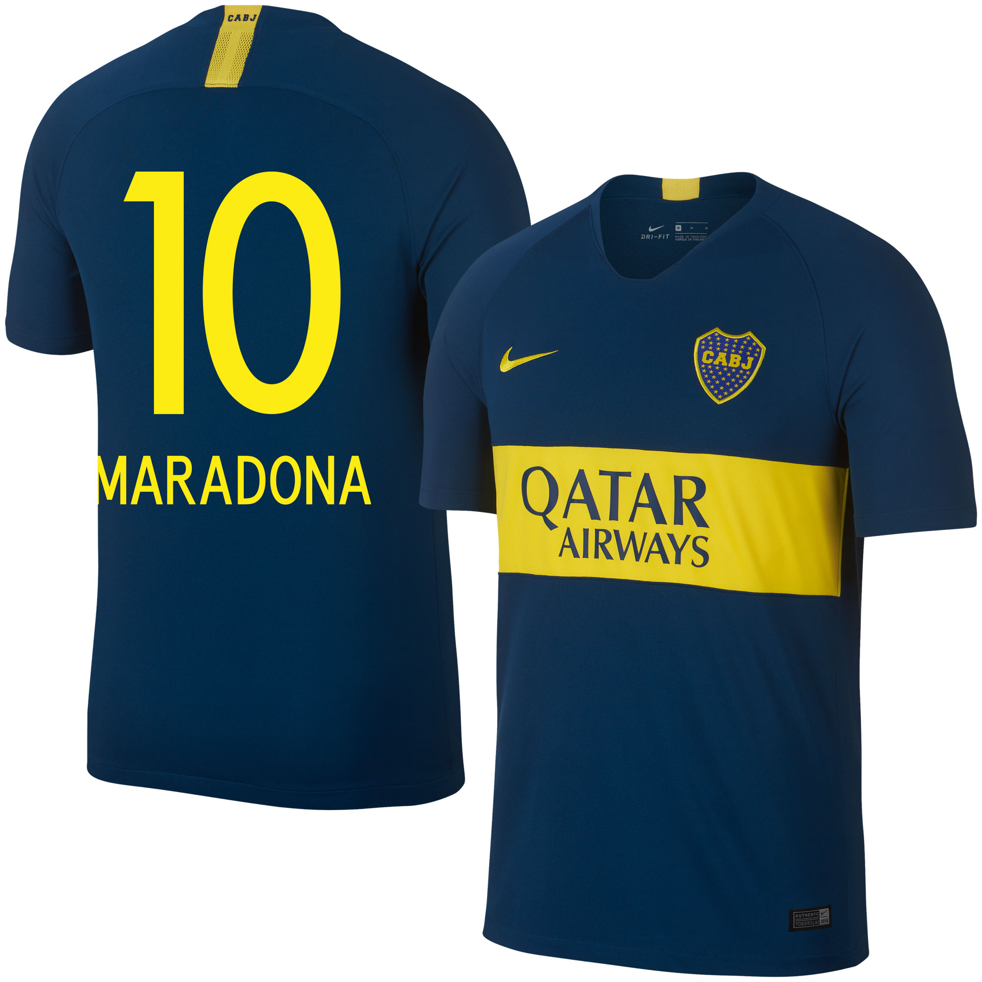 Nike Boca Juniors Shirt Thuis 2018 2019 Maradona 10 Fan Style nike kopen in de aanbieding