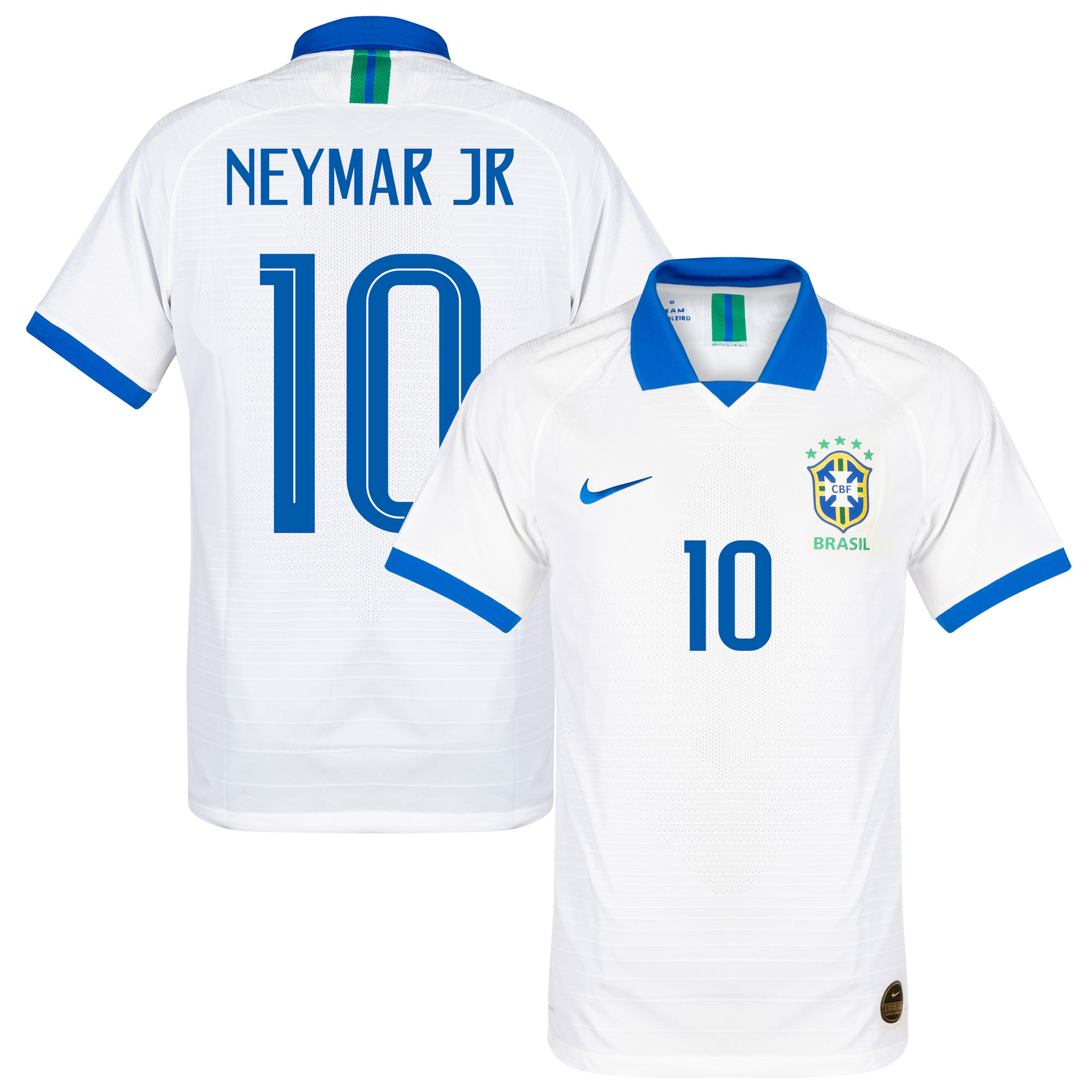 Brazilië Vapor Match Voetbalshirt Uit 2019-2021 + Neymar Jr 10 (Fan Style)