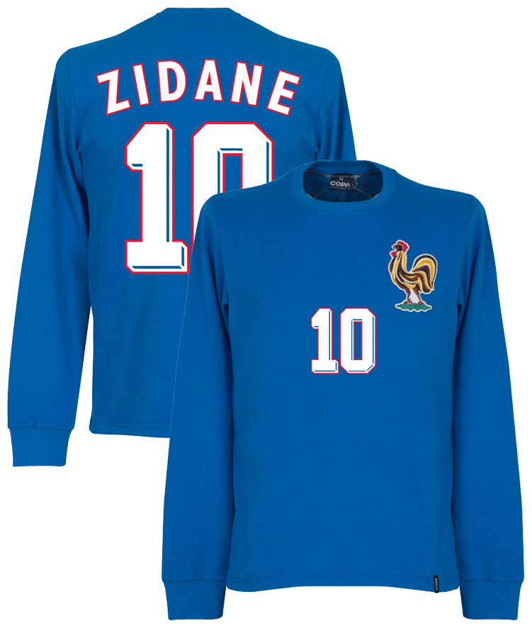 Frankrijk Retro Shirt 1970's + Zidane 10 (1998 Style)