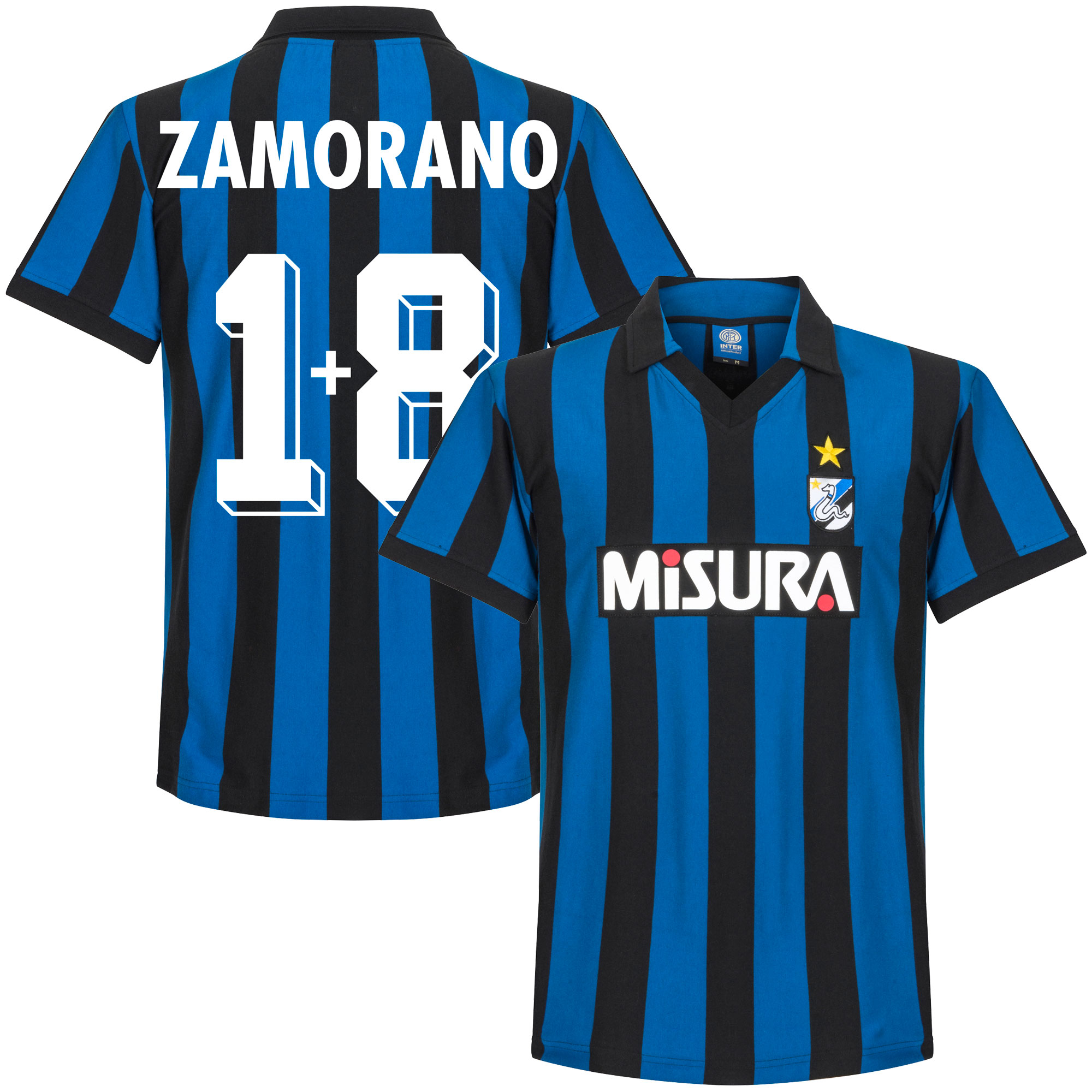 Copa Inter Milan Retro Shirt 1986 1987 Zamorano 18 copa kopen in de aanbieding