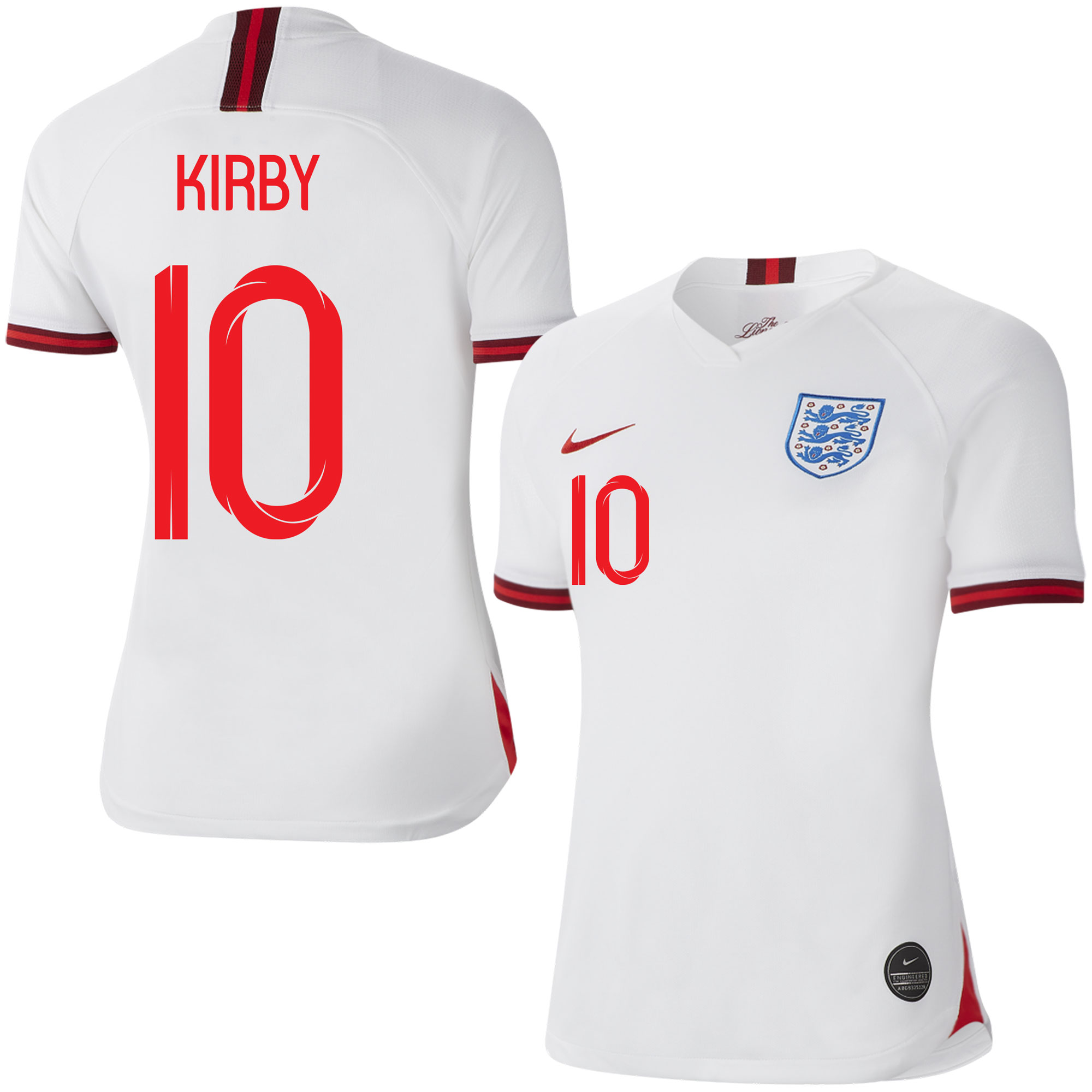 Nike Engeland Shirt Thuis 2019 2020 Kirby 10 Dames Fan Style nike kopen in de aanbieding
