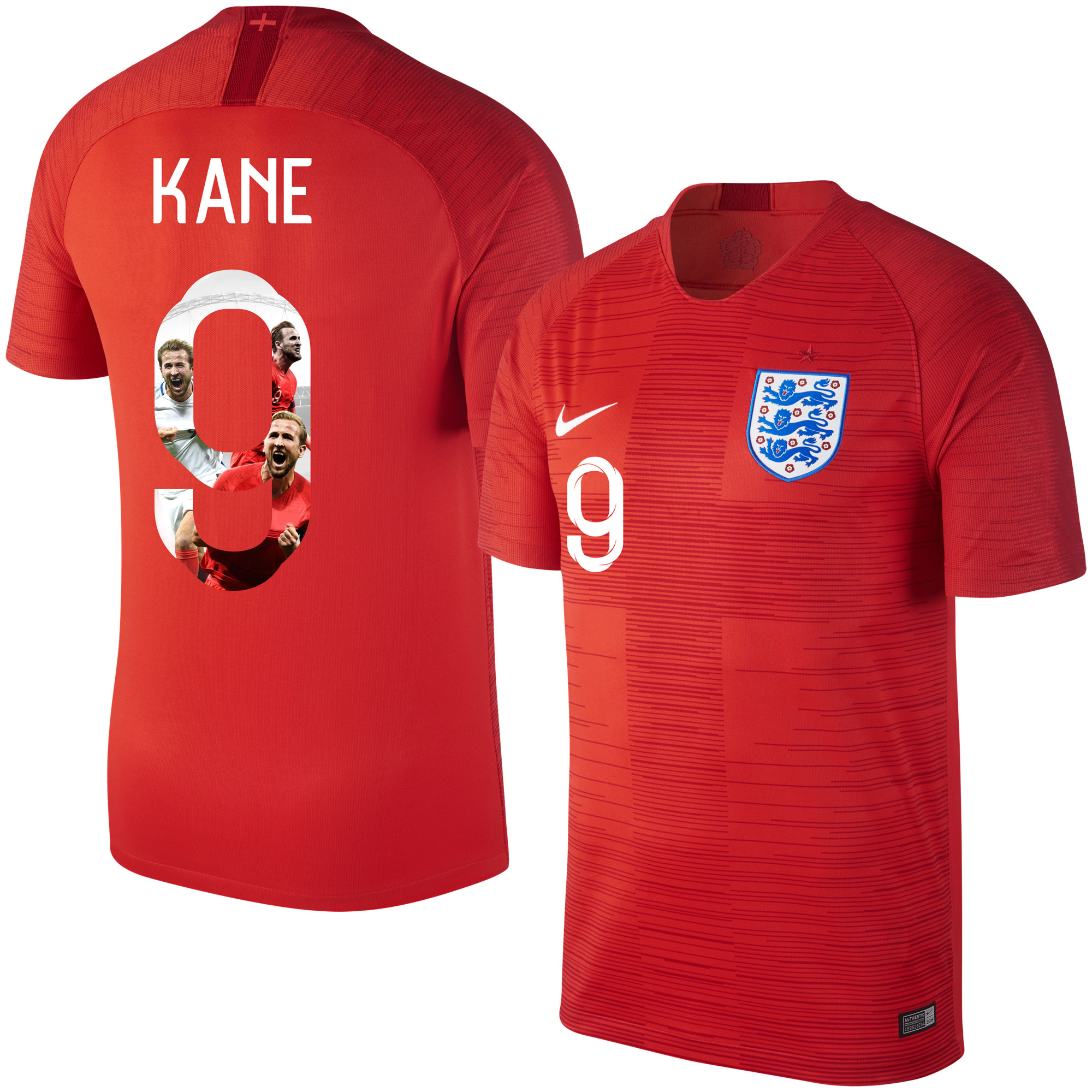 Engeland Shirt Uit 2018-2019 + Kane 9 (Gallery Style Printing) XXXL
