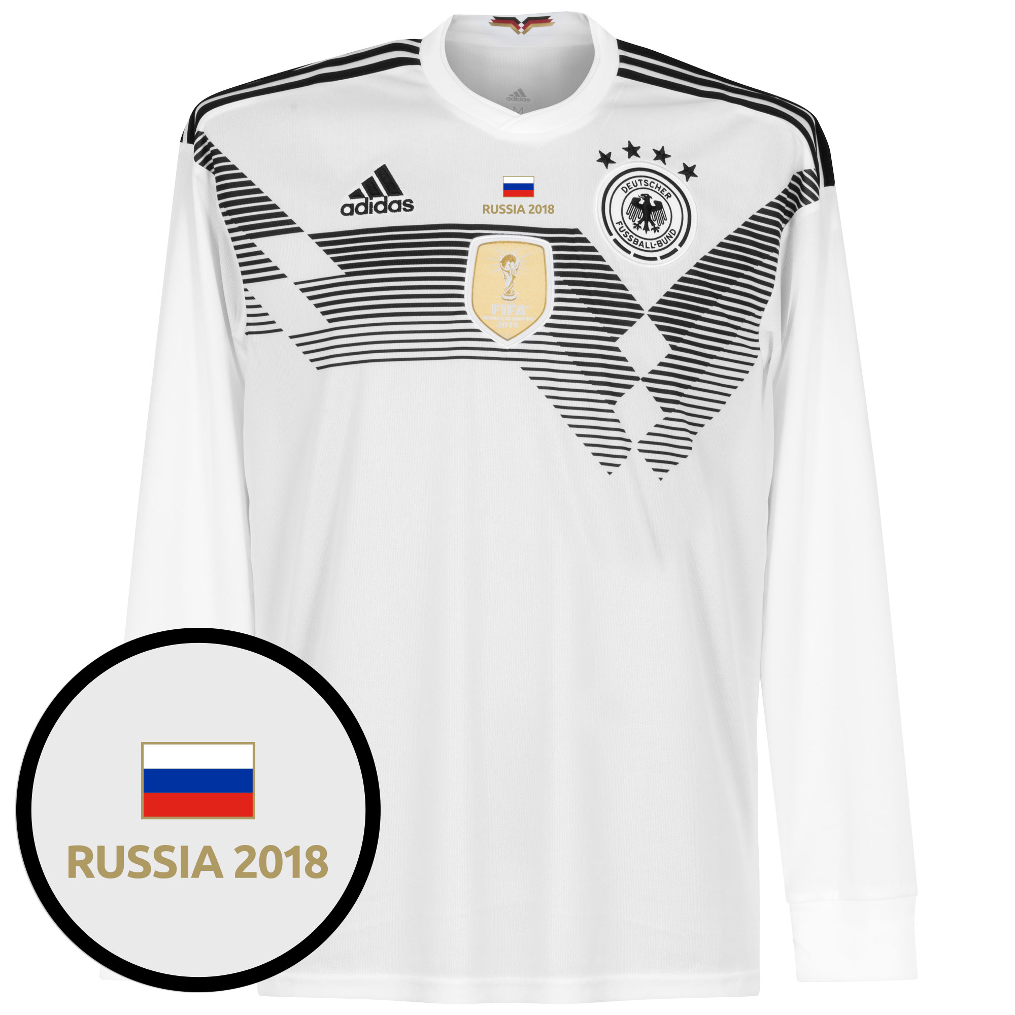 Germany World Cup Home L/S Shirt 2018 inc FREE Russia 2018 Tournament Transfer