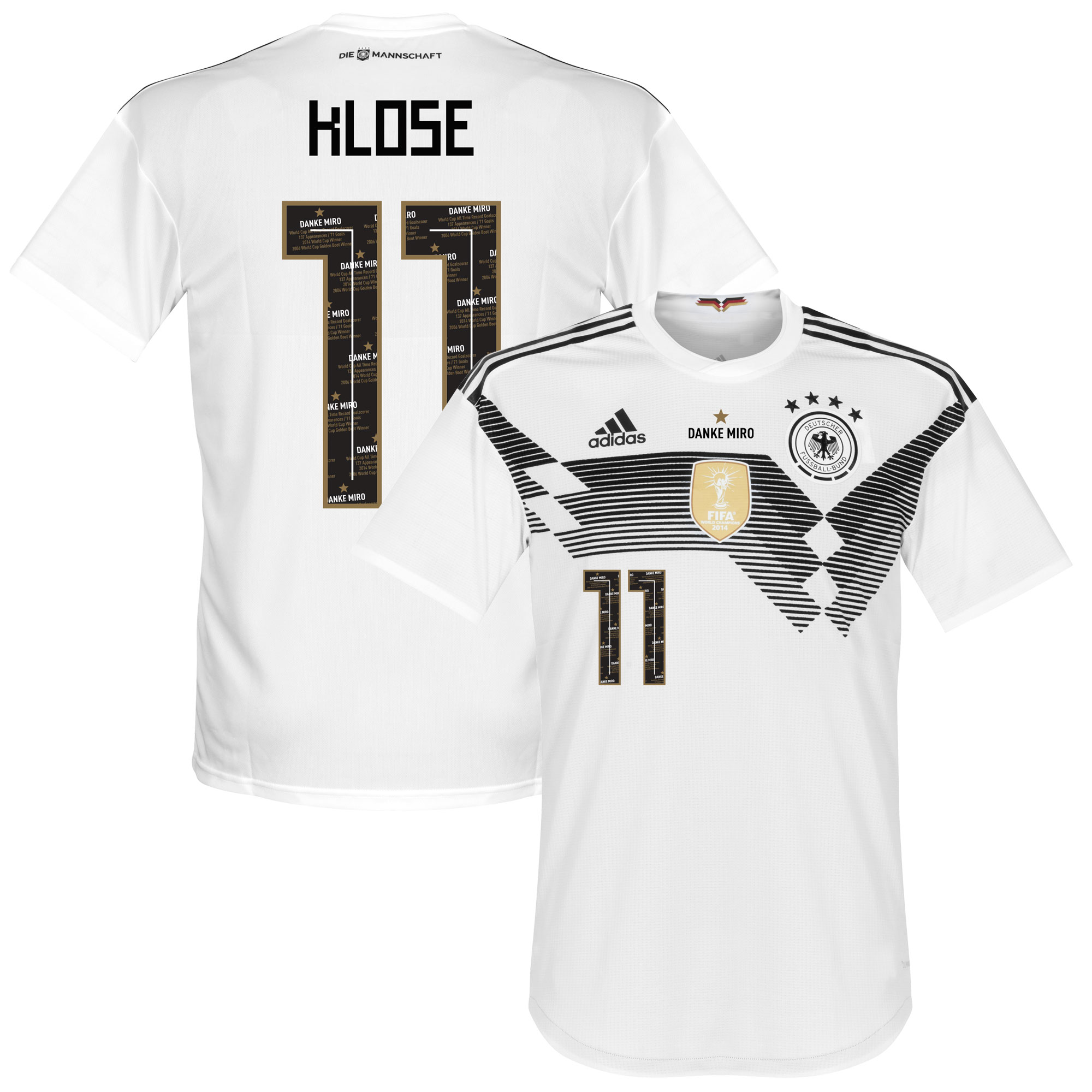 Adidas Duitsland Shirt Thuis 2018 2019 Danke Miro Klose Bedrukking adidas kopen in de aanbieding