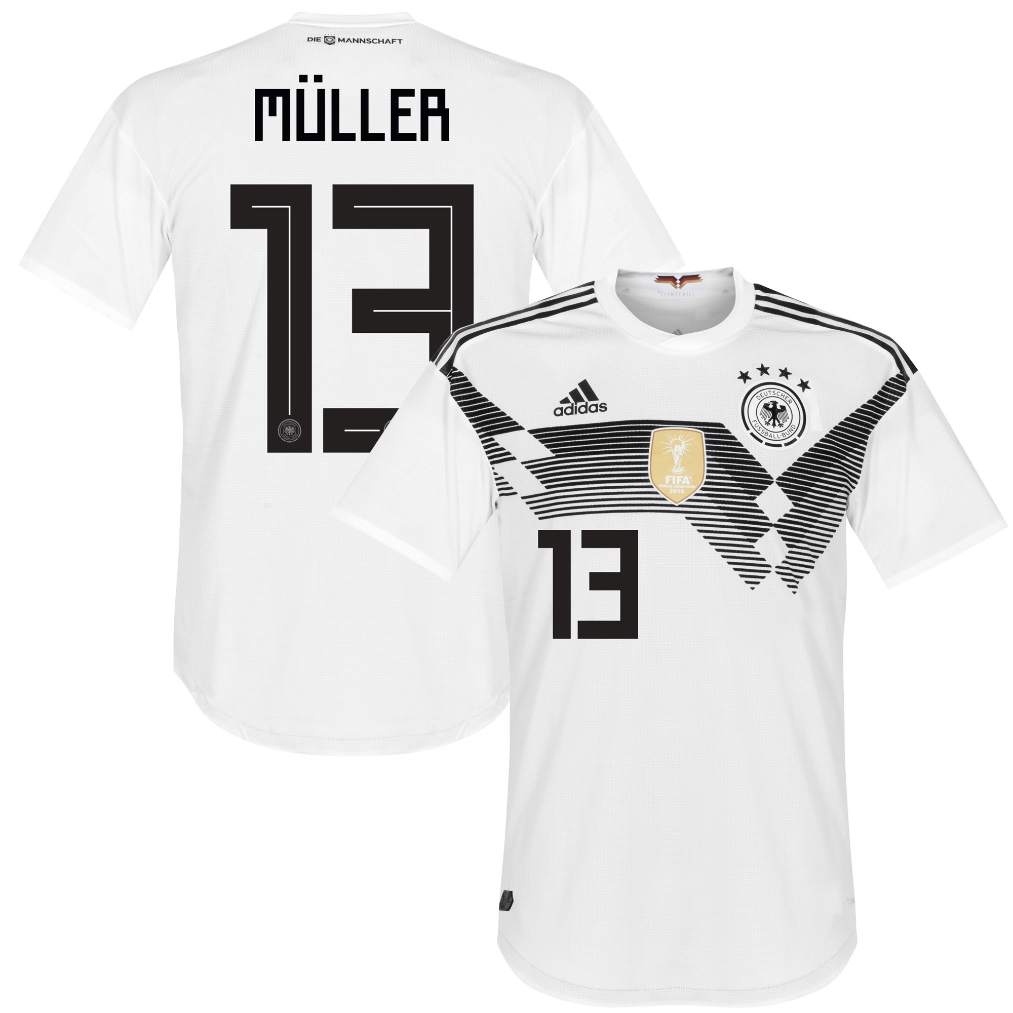 Duitsland Shirt Thuis 2018-2019 + Müller 13 46