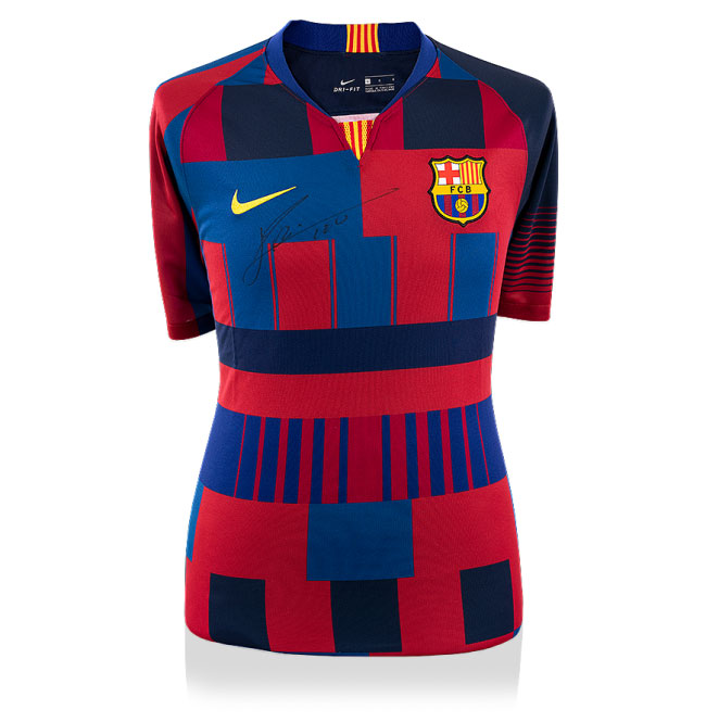 Lionel Messi Gesigneerd 20th Anniversary Barcelona Voetbalshirt