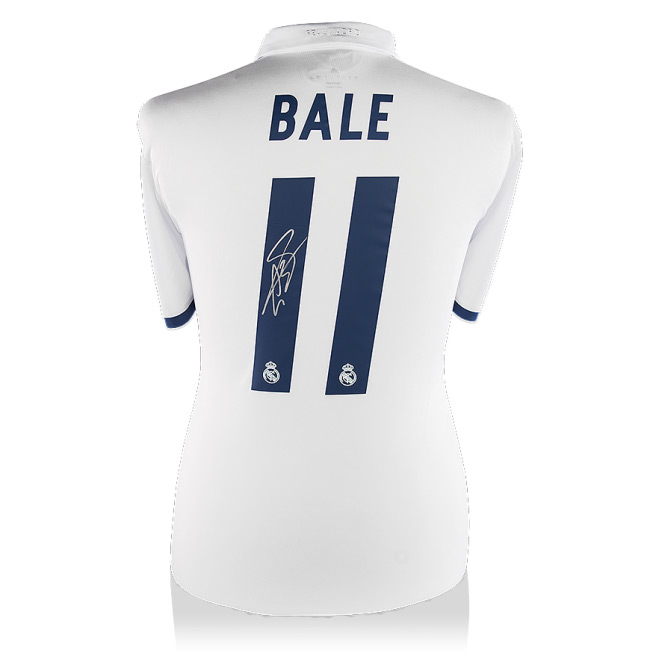 Gareth Bale Back Signed Real Madrid Home Shirt 16-17 Official Style