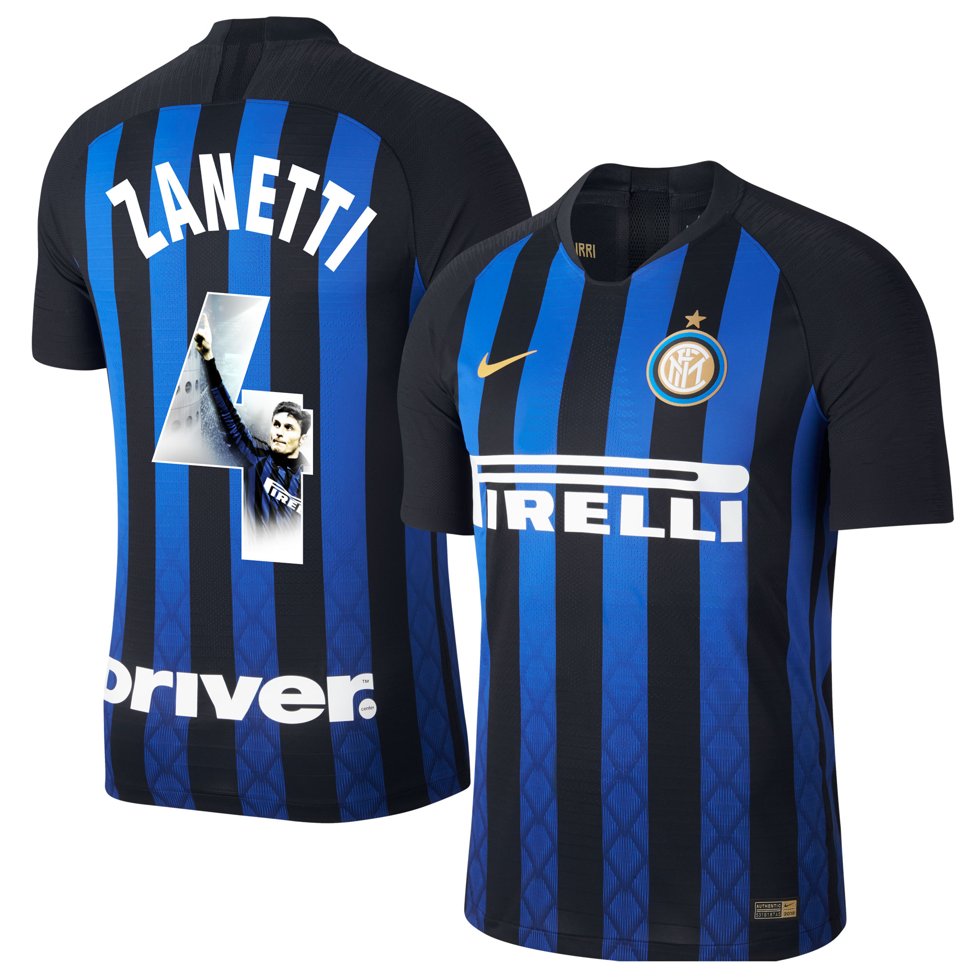 Nike Inter Milan Authentic Vapor Match Shirt Thuis 2018 2019 Zanetti 4 Gallery Style nike kopen in de aanbieding