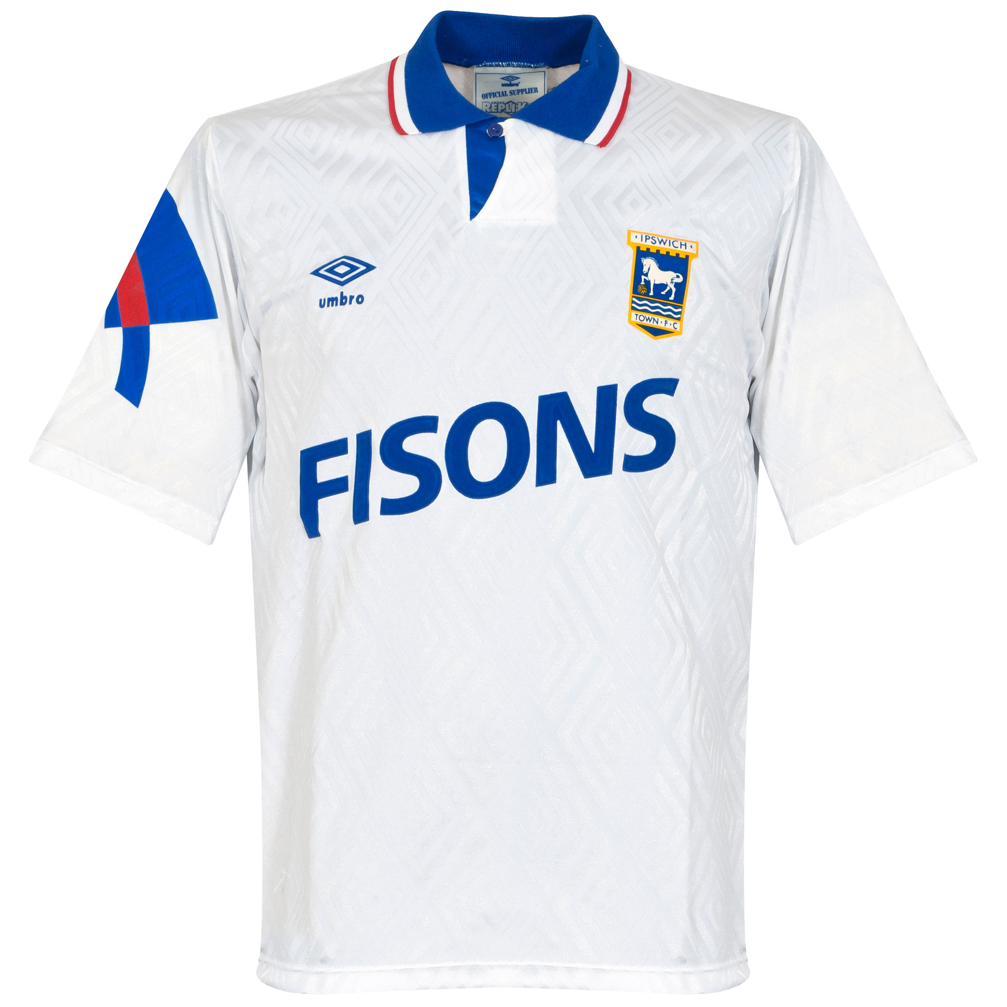 Ipswich Town Away football shirt 1992 - 1993. Sponsored by Fisons