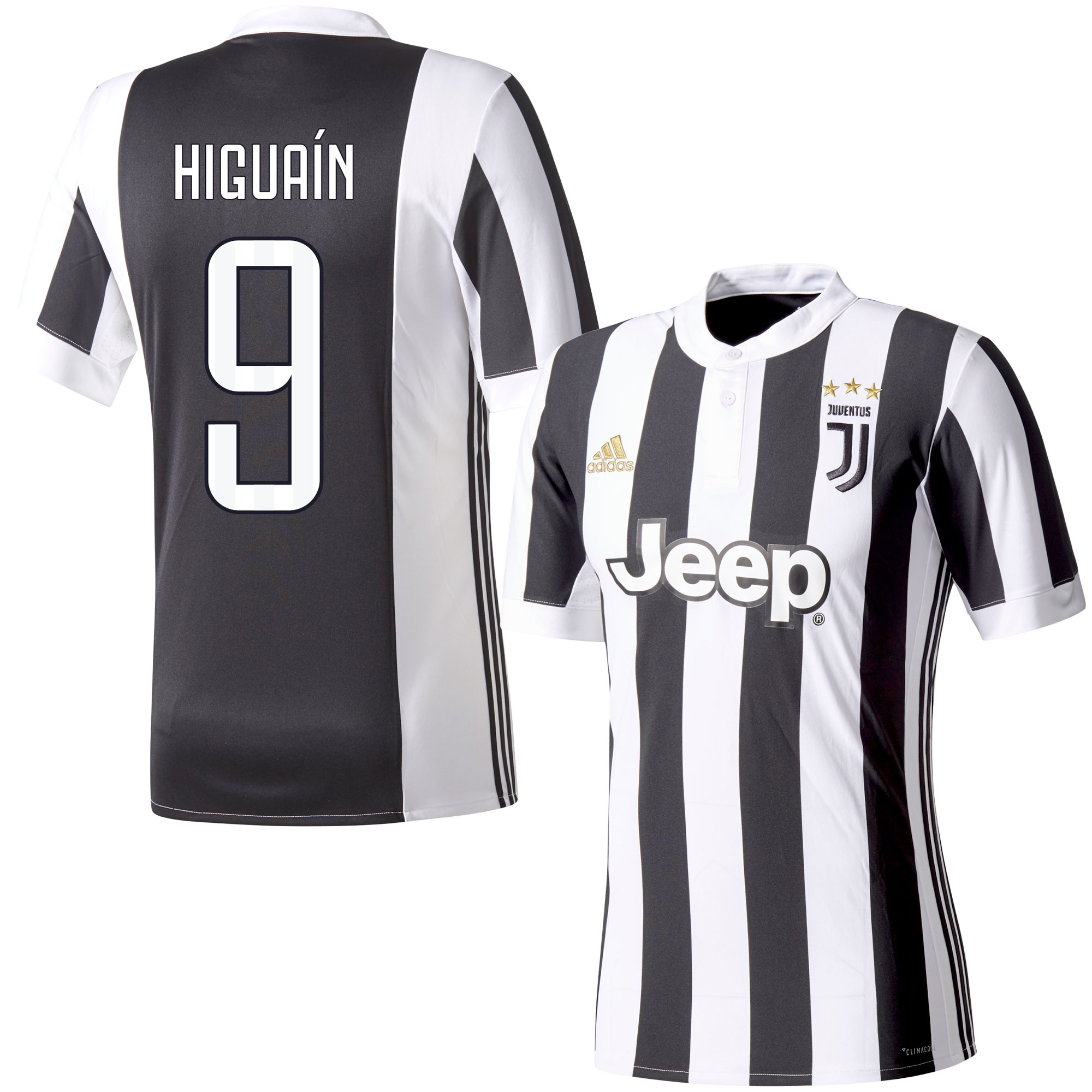 Juventus Shirt Thuis 2017-2018 + Higuain 9 (Fan Style) 50