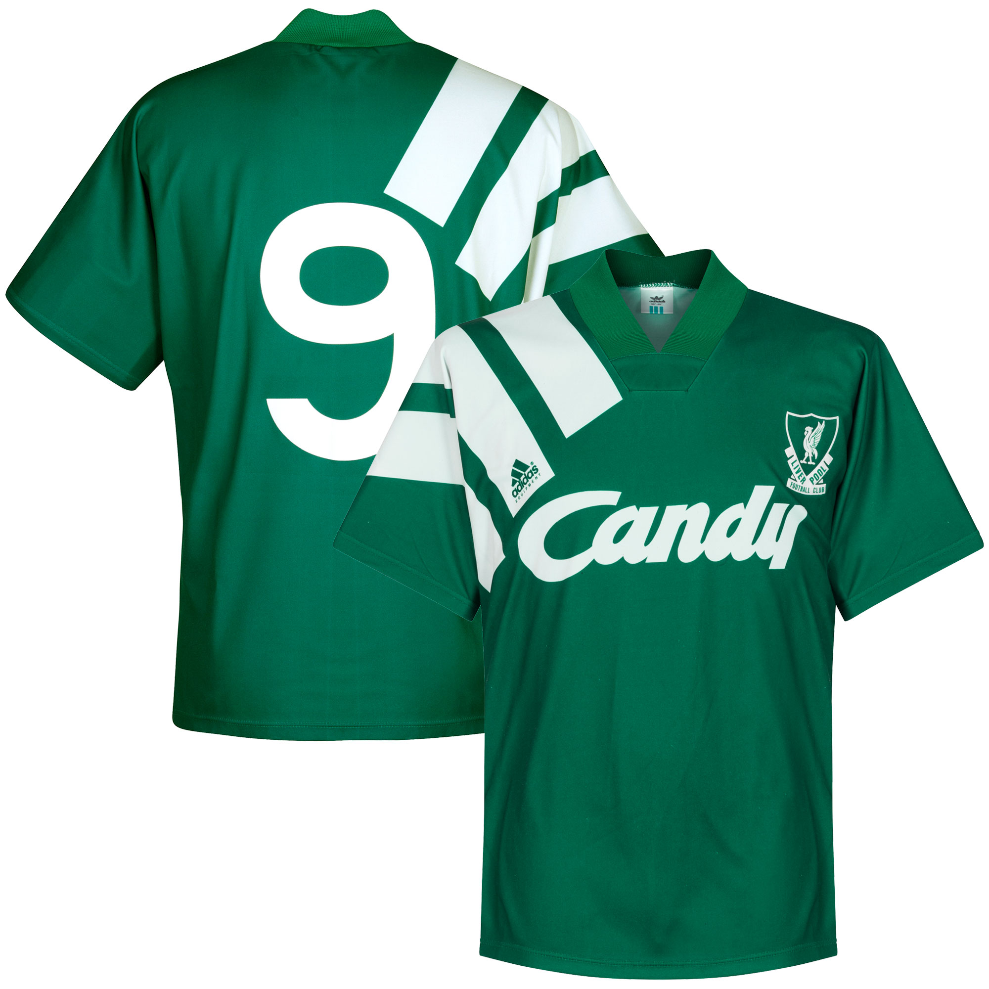 adidas Liverpool 1991-1992 Shirt Uit + Nummer 9 Maat L