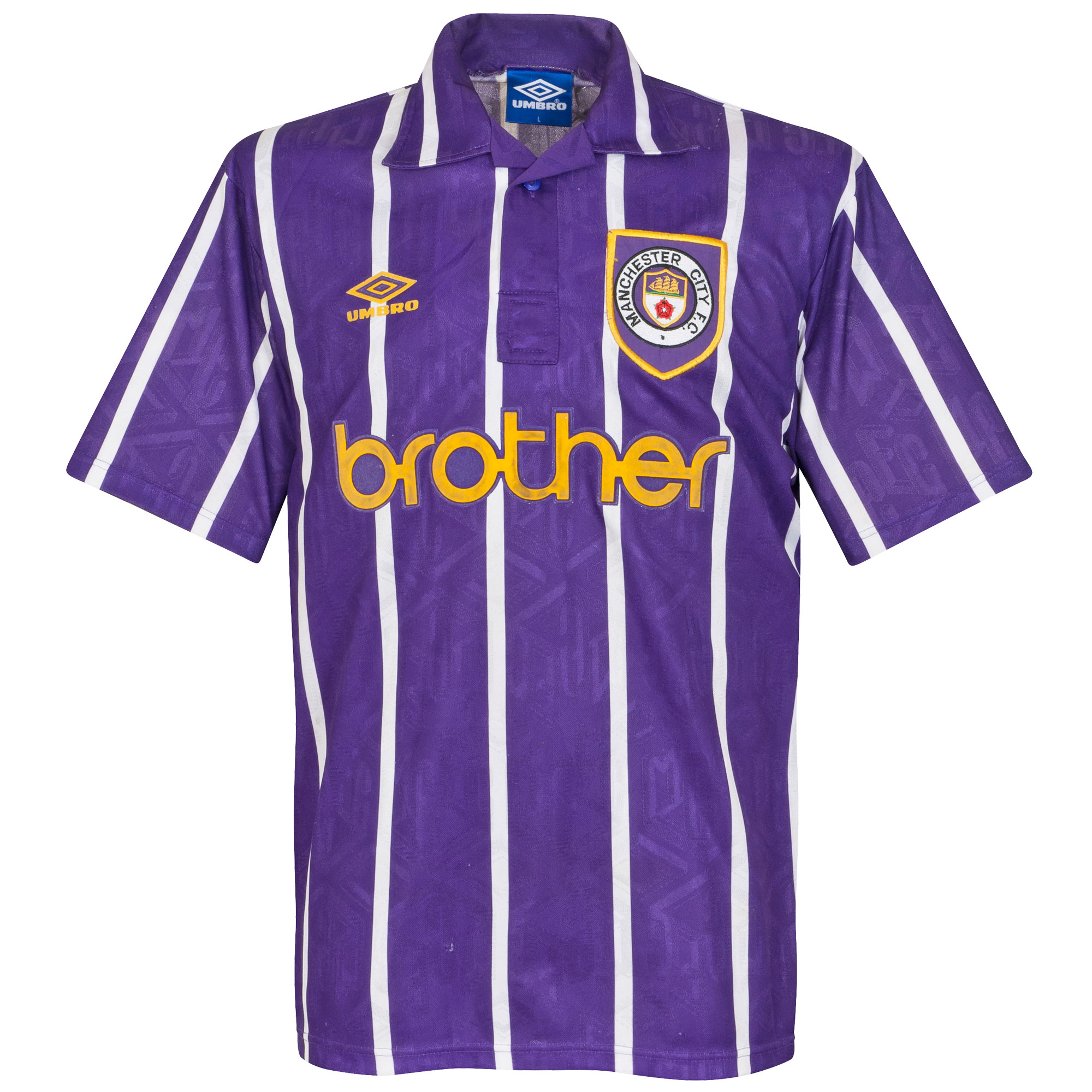 Manchester City Voetbalshirt Uit 1993-1994 Maat L