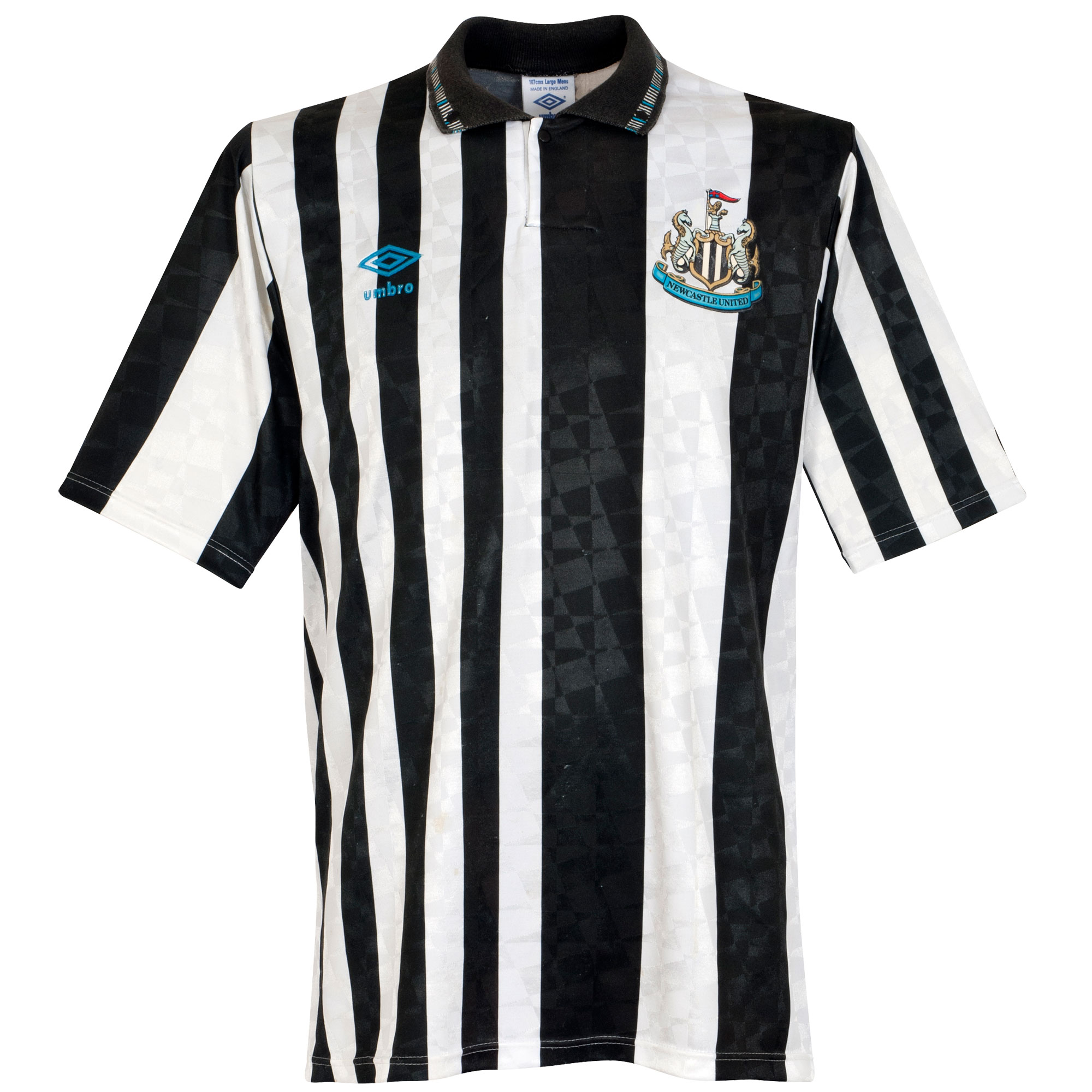 Umbro Newcastle United 1991-1992 Home Shirt - USED Condition (Fair) - Size Large