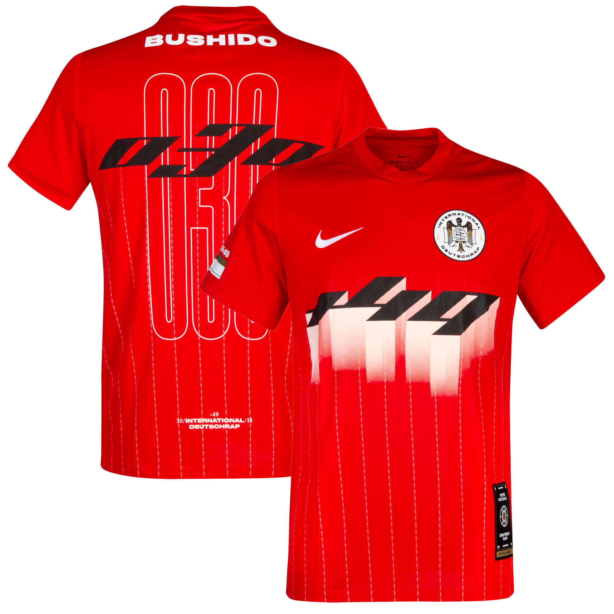 International Nike X Deutschrap Voetbalshirt Rood