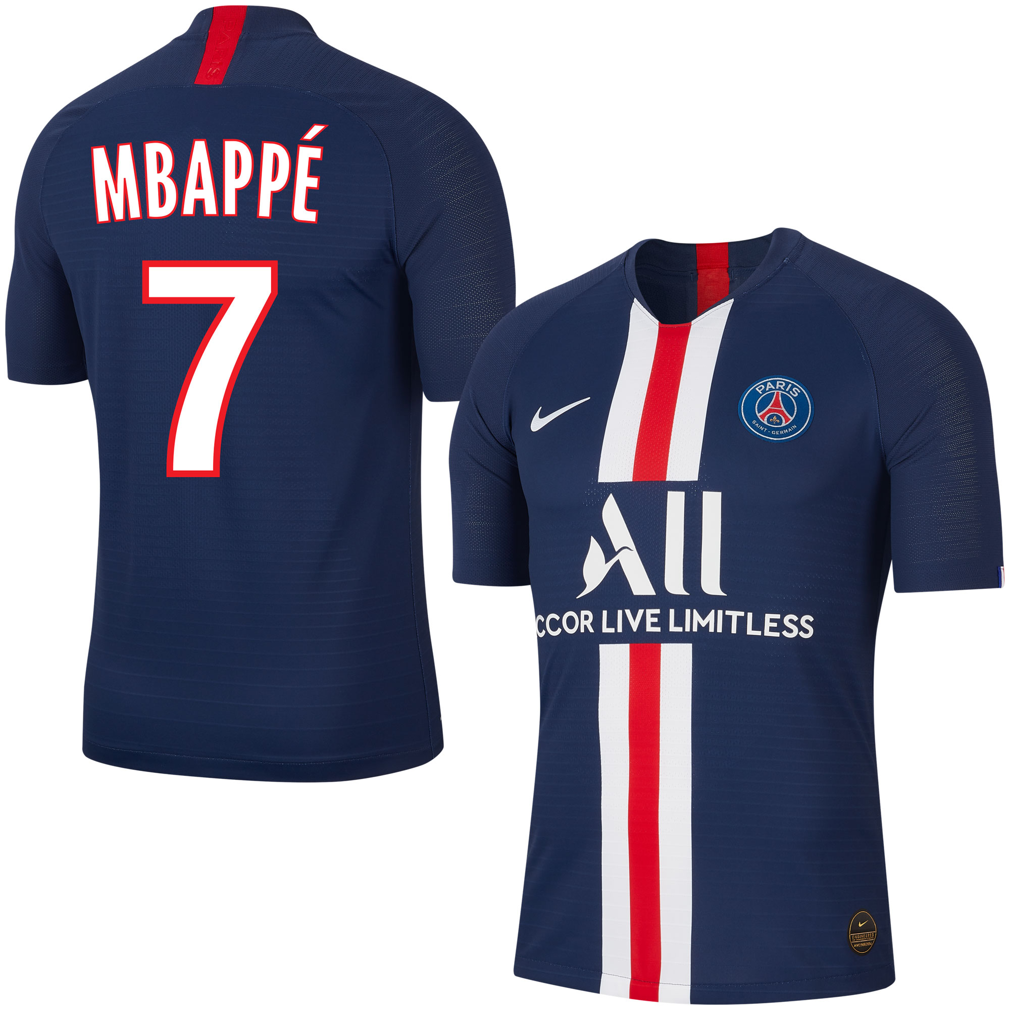 Paris Saint Germain Shirt Thuis 2019-2020 + Mbappe 7 (Fan Style) S