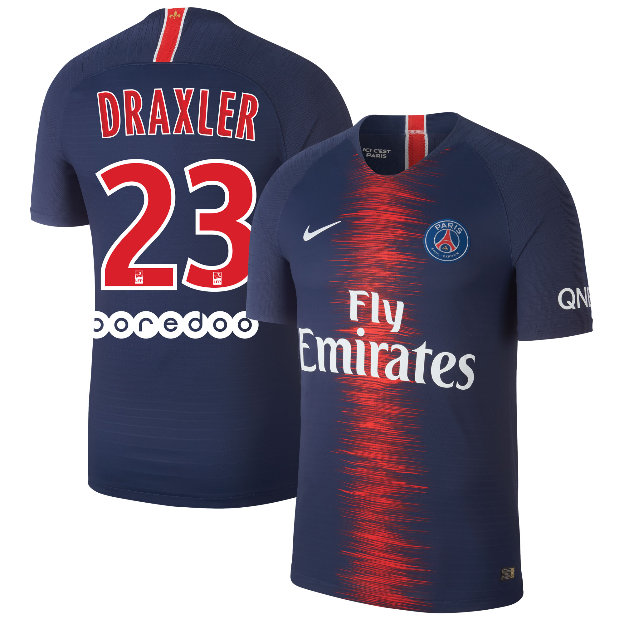 Nike Paris Saint Germain Authentic Vapor Match Shirt Thuis 2018 2019 Draxler 23 nike kopen in de aanbieding