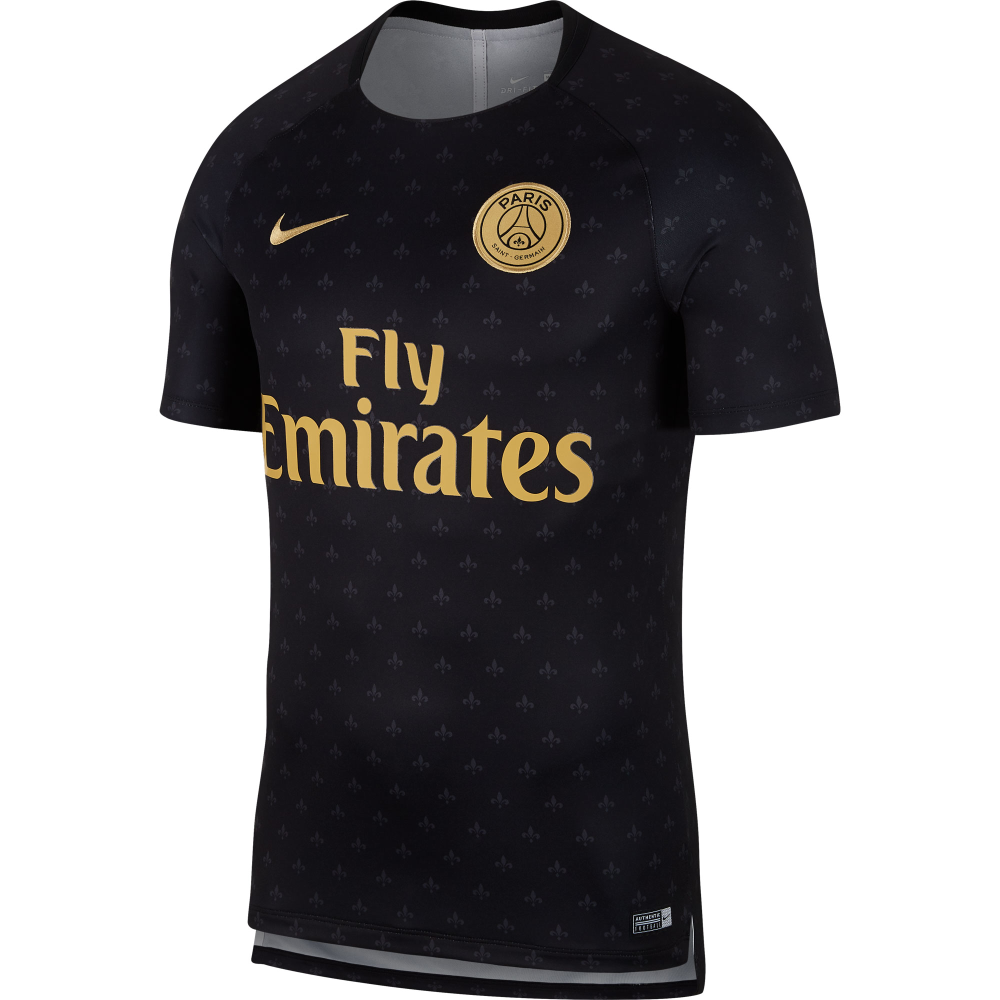 Nike Paris Saint Germain Warming Up Shirt 2018 2019 Zwartgoud nike kopen in de aanbieding