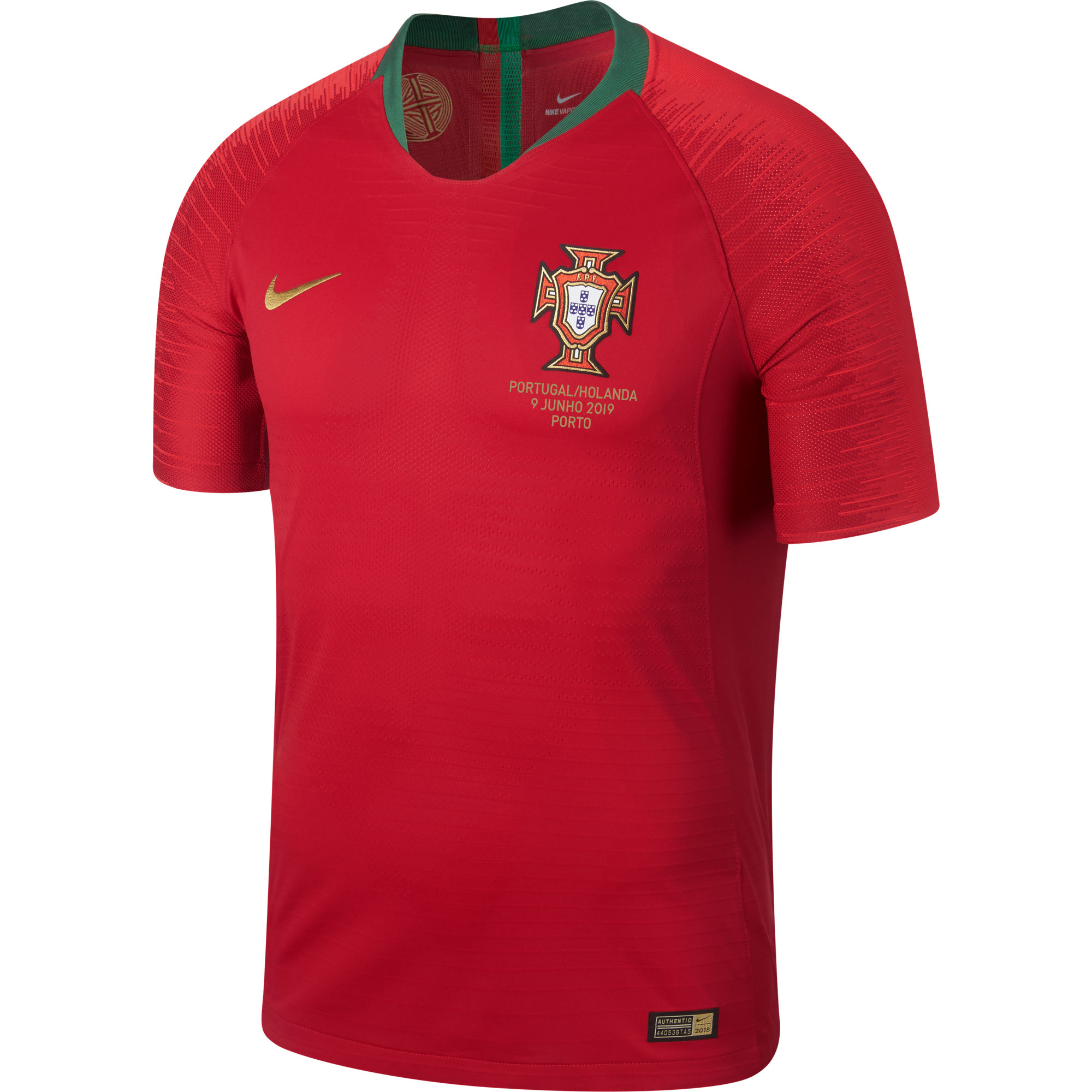 Portugal Authentic Vapor Match Shirt Thuis 2018-2019 + Nations League 2019 Transfer