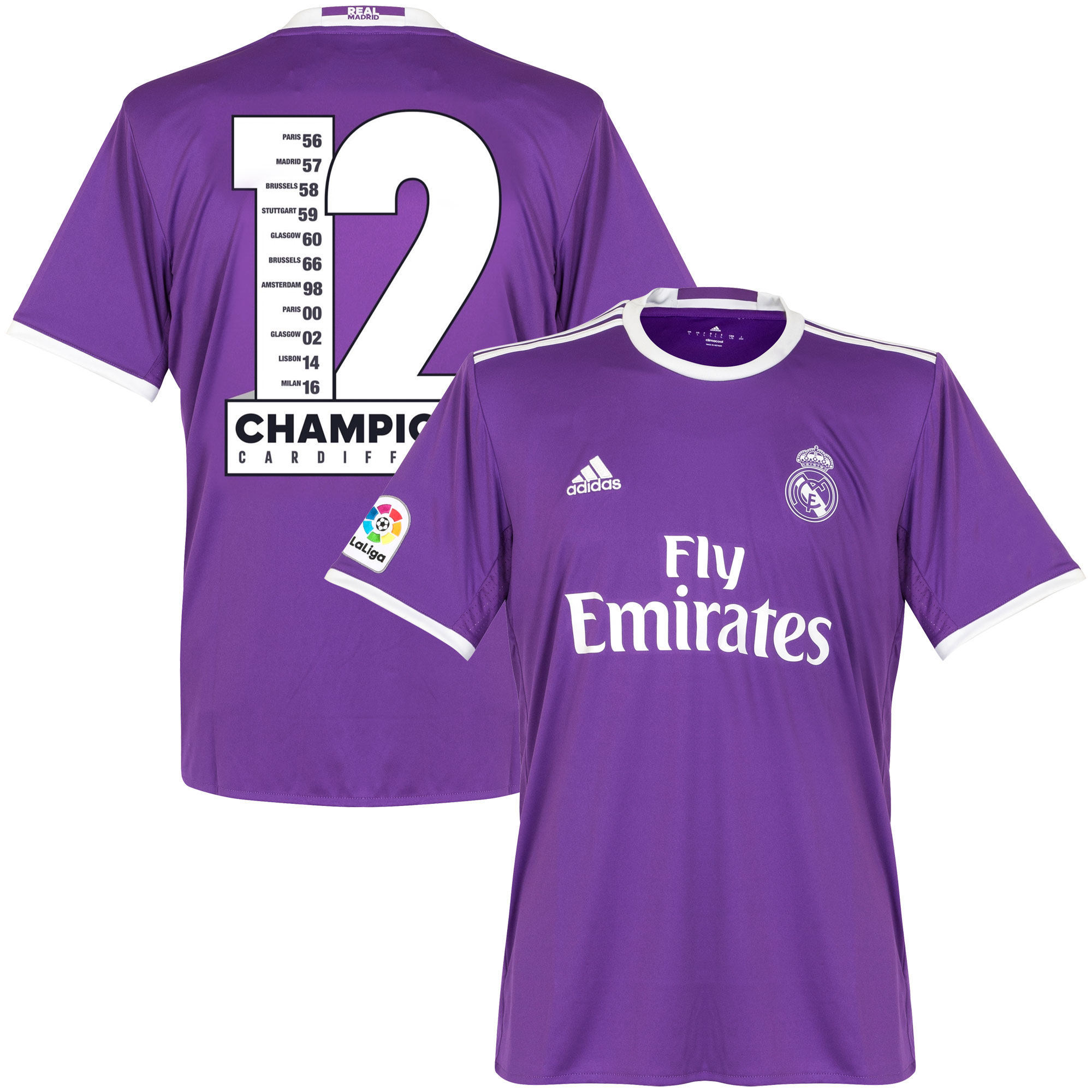16-17 Real Madrid Away Shirt incl. Official Champions 12 Print