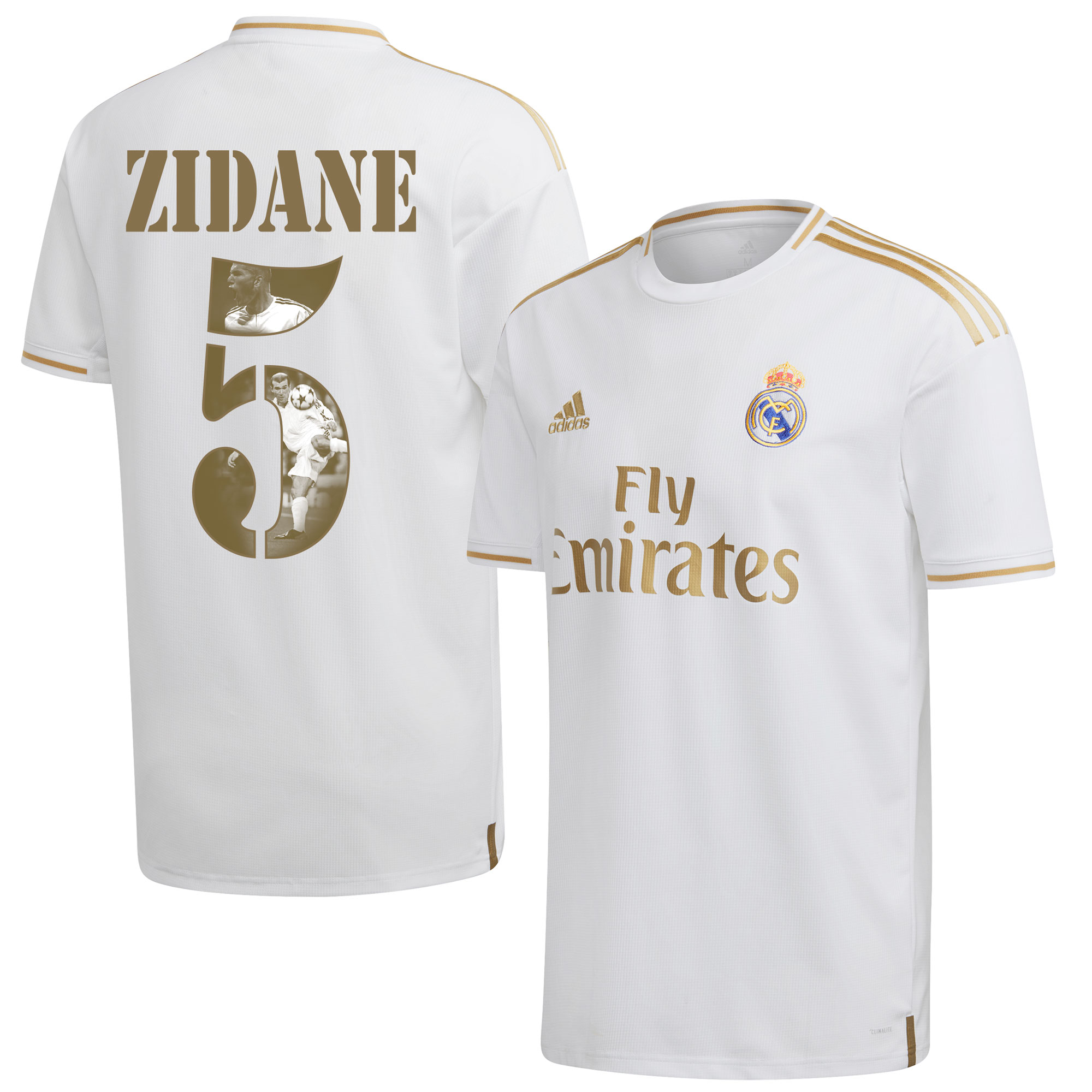Real Madrid Shirt Thuis 2019-2020 + Zidane 5 (Gallery Style Printing) 42