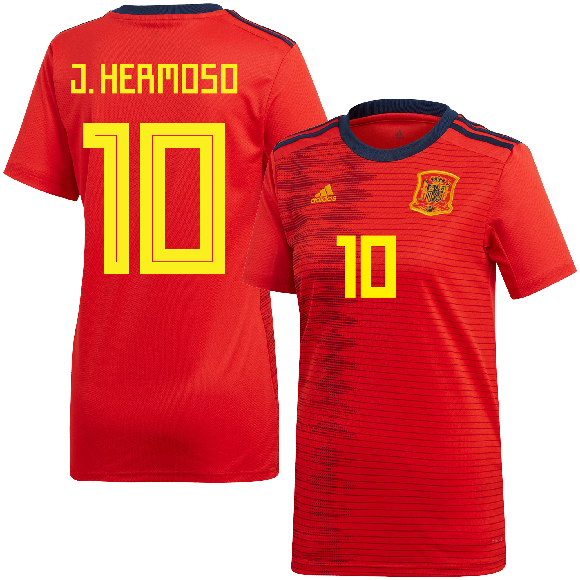 Spanje Dames Shirt Thuis 2019-2020 + J.Hermoso 10 (Fan Style Printing)