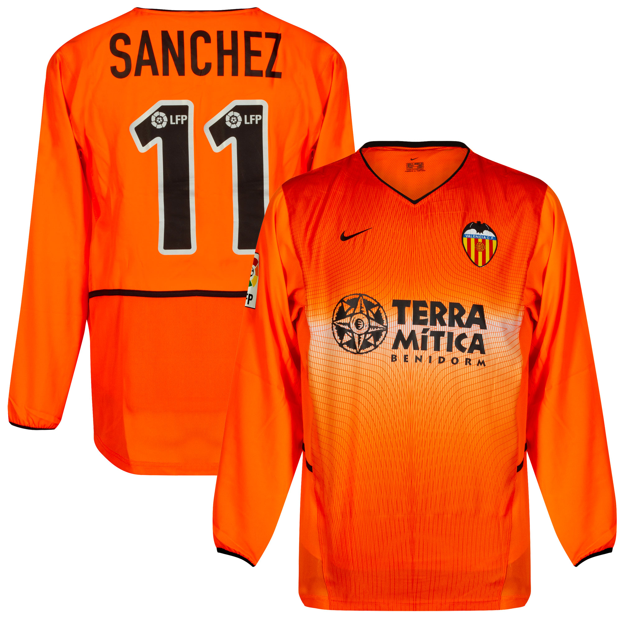 Valencia Shirt Uit 2002-2003 + SANCHEZ 11 Maat L