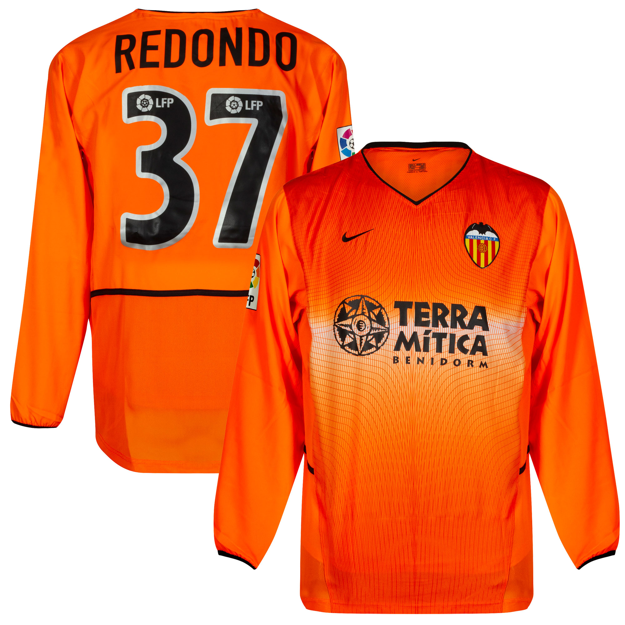 Valencia CF Shirt Uit 2002-2003 (Lange Mouwen) + REDONDO 37 Maat M