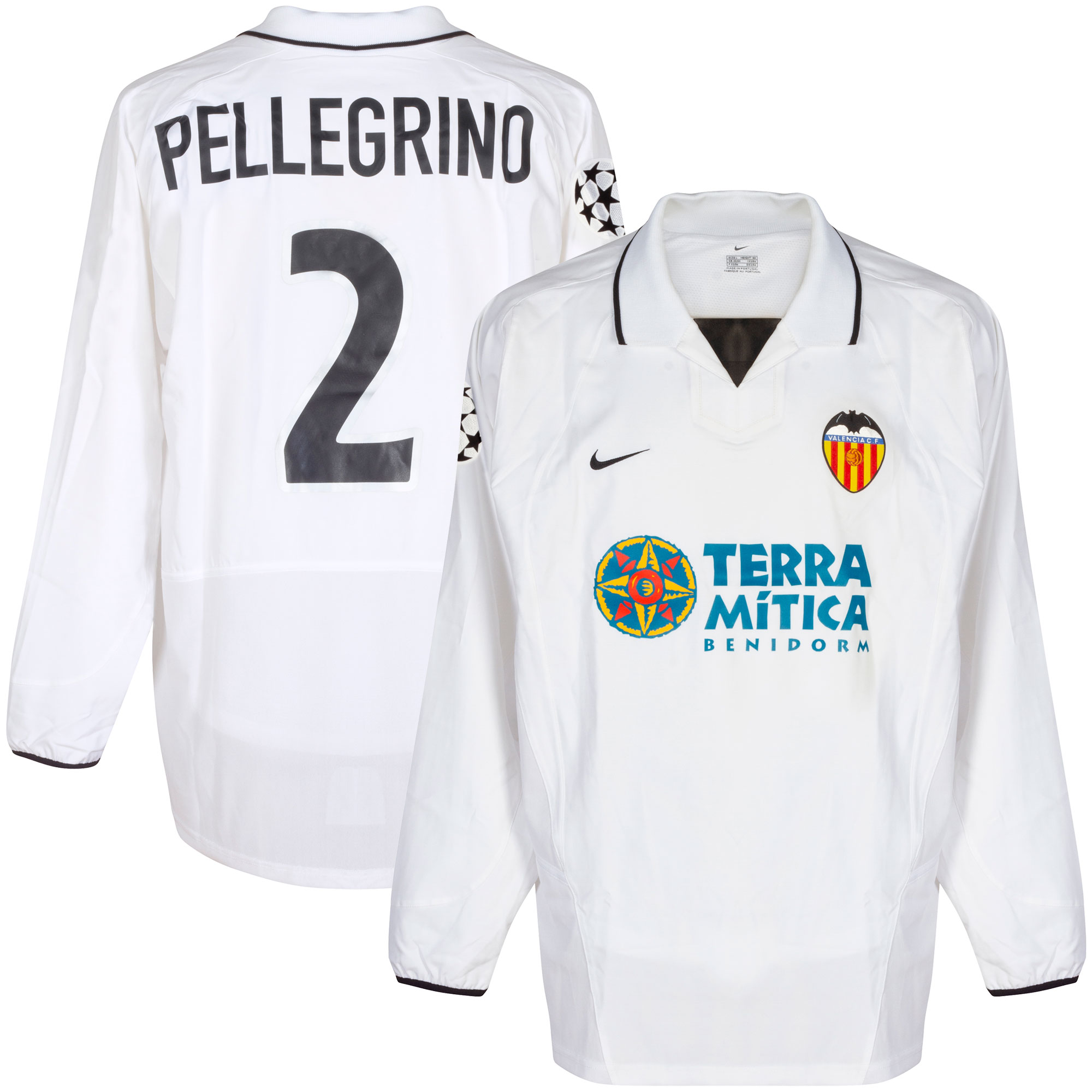 Valencia Shirt Thuis 2002-2003 (Lange Mouwen) + Pellegrino 2 L